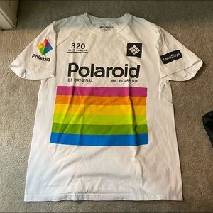 Polaroid branded white t-shirt coming in a mens M or unisex